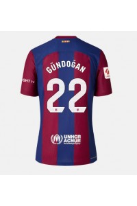 Barcelona Ilkay Gundogan #22 Jalkapallovaatteet Naisten Kotipaita 2023-24 Lyhythihainen